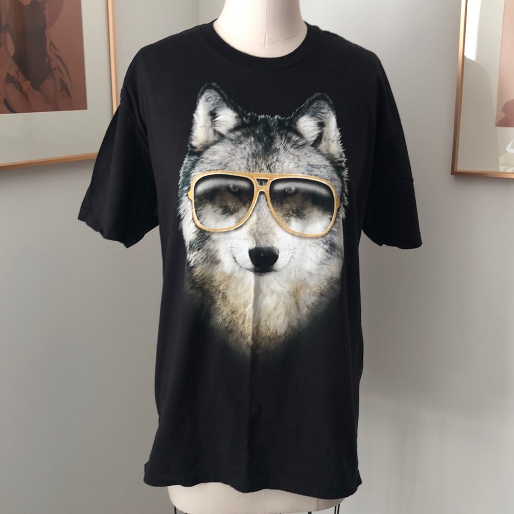 The coolest Wolf in Aviator Sunglasses T-shirt you’ll ever own, Graphic Tee XL